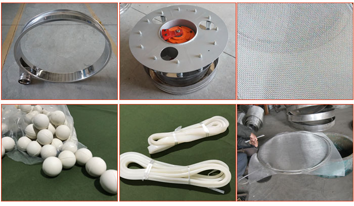 800型全不銹鋼振動篩配件有:振動篩篩框,電機(jī),不銹鋼篩網(wǎng)等。